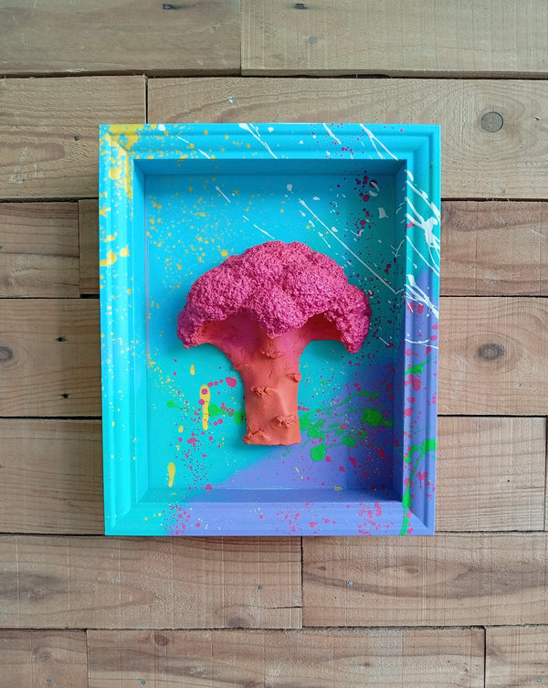 Lollipop - handmade wooden frame with cast resin art